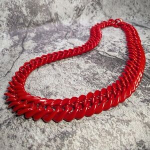Retro Bold Red Chain Necklace